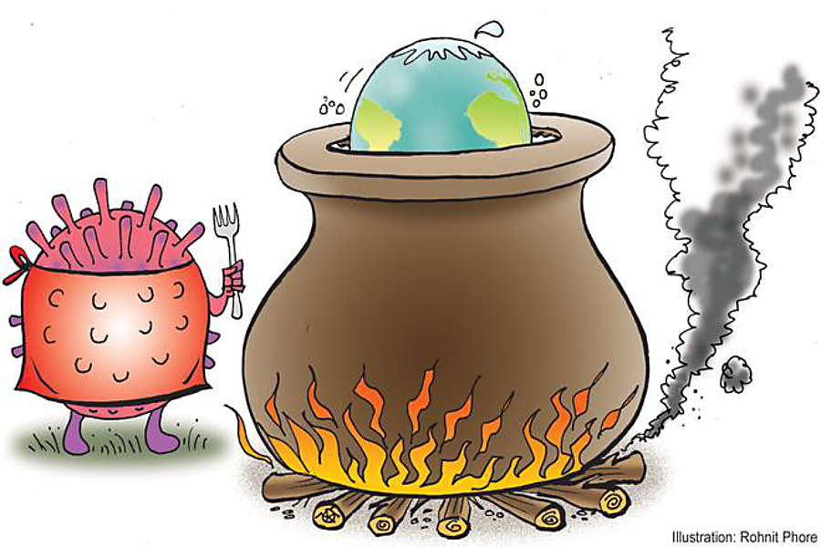 Relation between coronavirus and global warming - Climate crisis changes disease pandemics